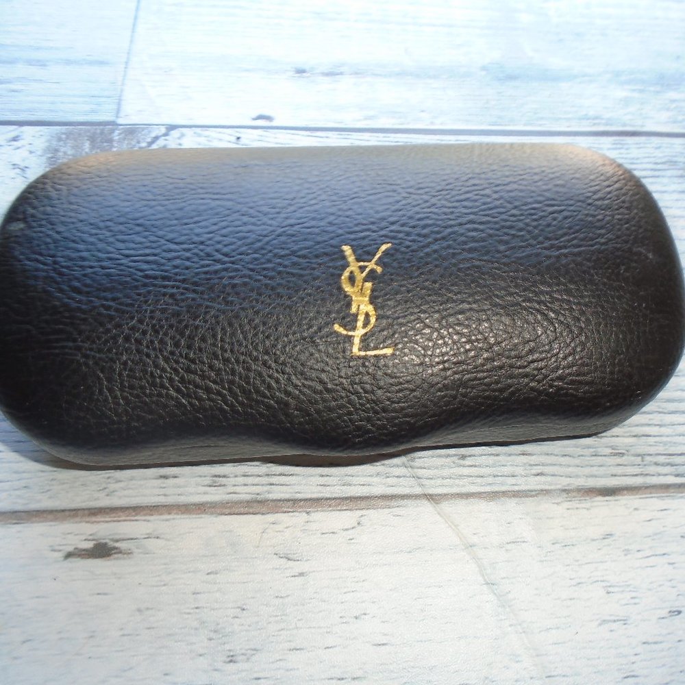 Vintage Yves Saint Laurent eyeglass case black leather